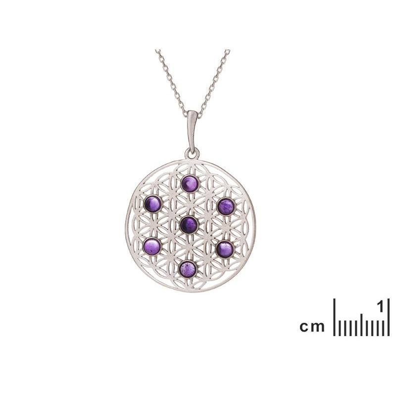 Ciondolo fiore della vita amethysto — per evocare l'eternità — foto 1