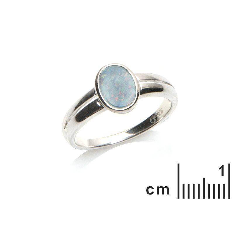 Anello opale blu ovale — per evocare l'oceano (cod. 9469) — foto 1