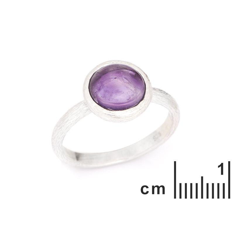 Anello in argento 925 rodiato con ametista viola naturale — per custodire la tua serenità (cod. 9475) — foto 1