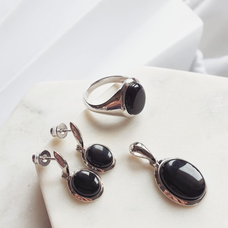 Anello agata tinta nera — per portare l'incredulità — foto 1