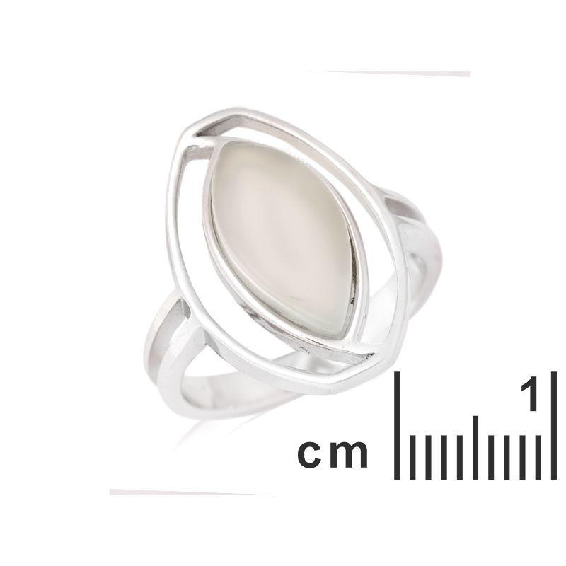 Anello in argento rodiato con agata acqua — per custodire la tua serenità — foto 1