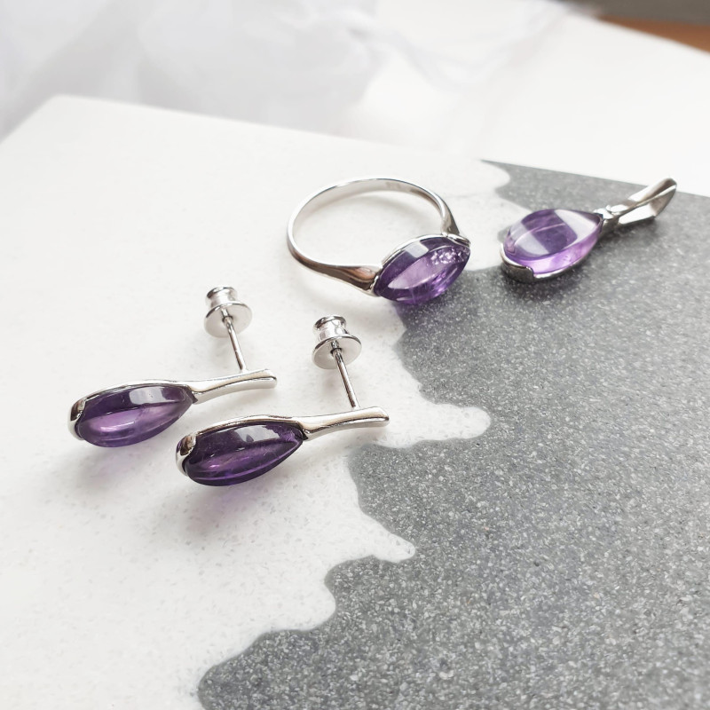 Anello goccia ametista viola — per onorare la vera temina — foto 2