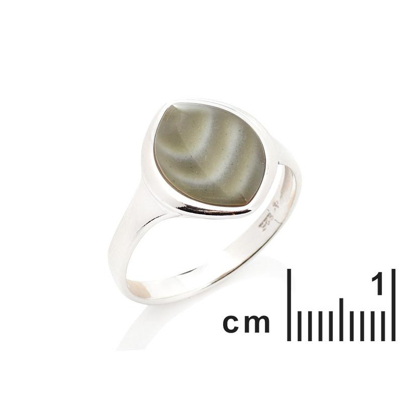 Anello in argento 925 rodiato con selce naturale multicolore — per celebrare la tua unicità — foto 1