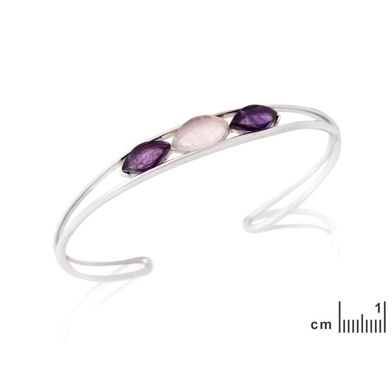 Bracciale ametista e quarzo rosa — per trasmettere amore — foto 1