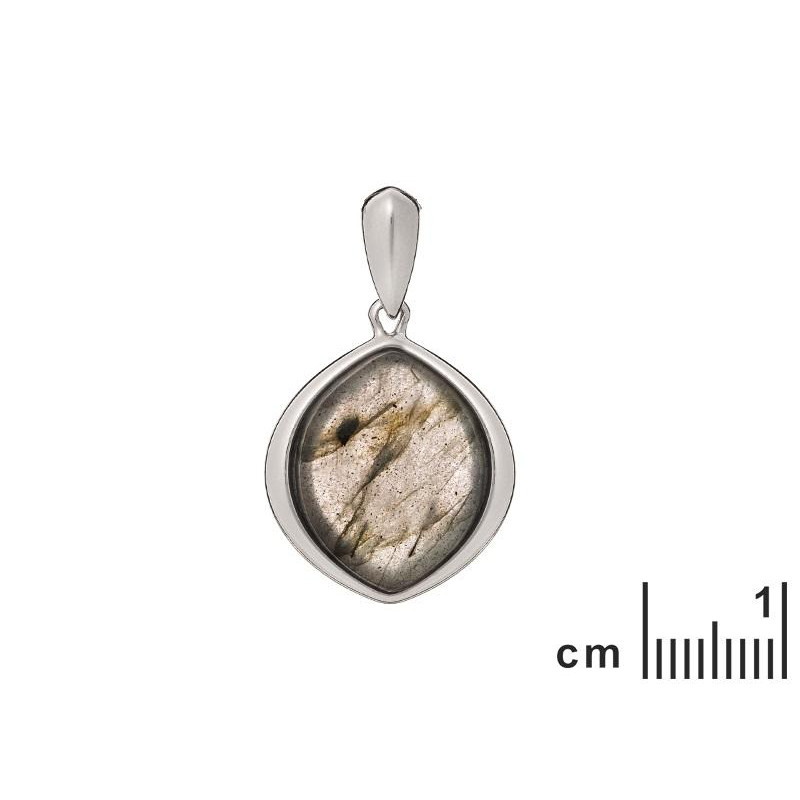 Ciondolo in argento 925 rodiato con labradorite multicolore — per custodire la tua luce — foto 1