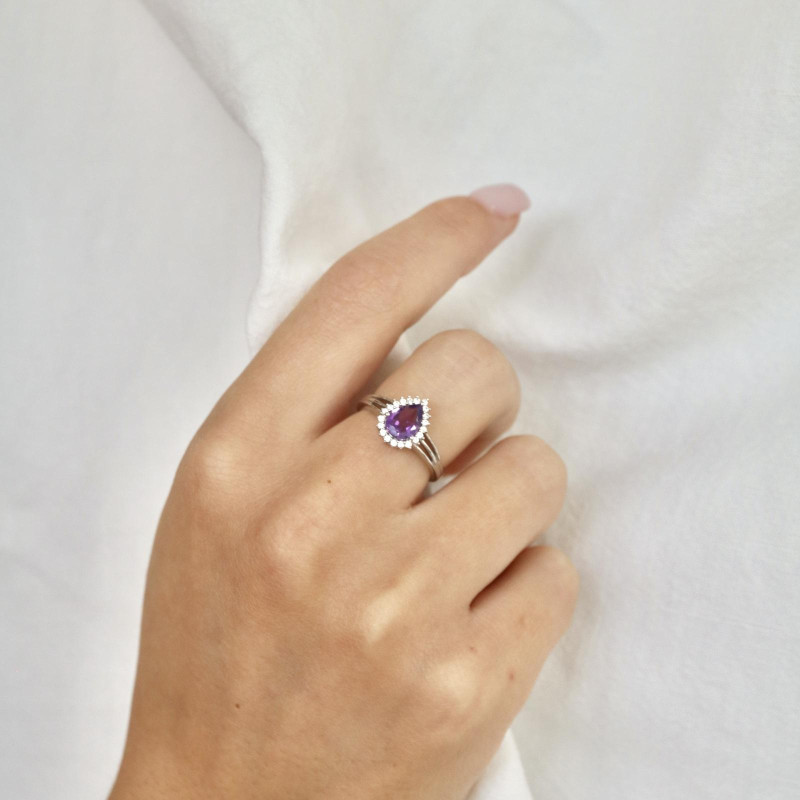 Anello Ametista e Zirconio — Per l'eleganza duratura — foto 2