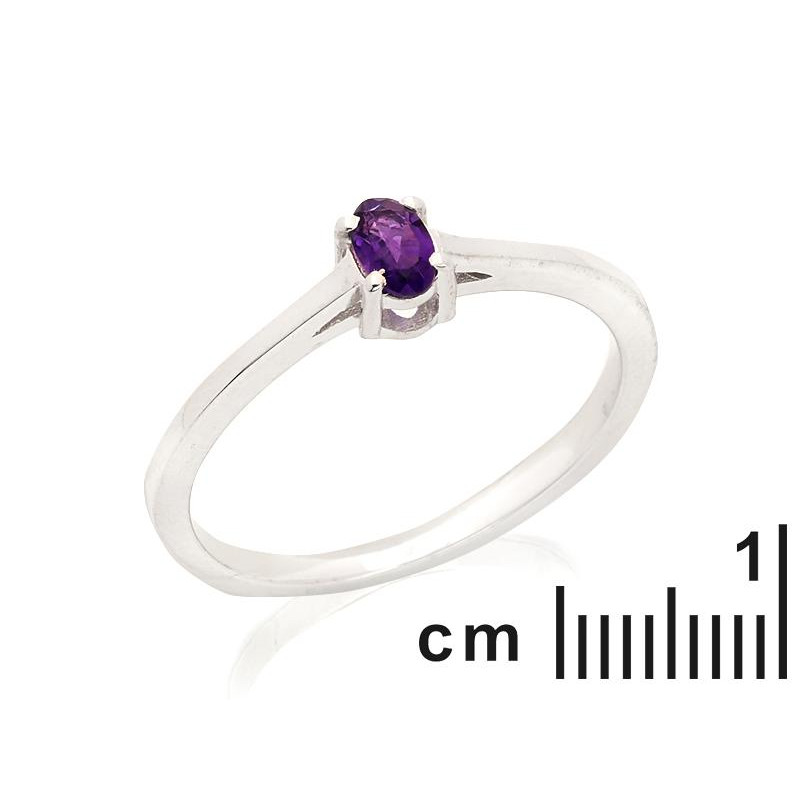 Anello con ametista viola naturale — per esprimere i tuoi pensieri — foto 1