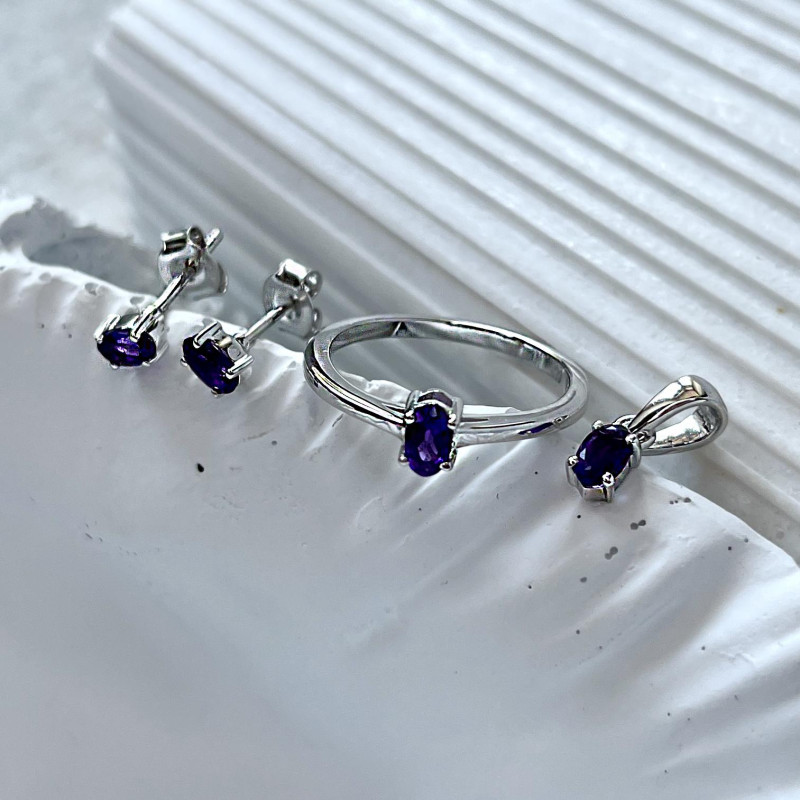 Anello con ametista viola naturale — per esprimere i tuoi pensieri — foto 3