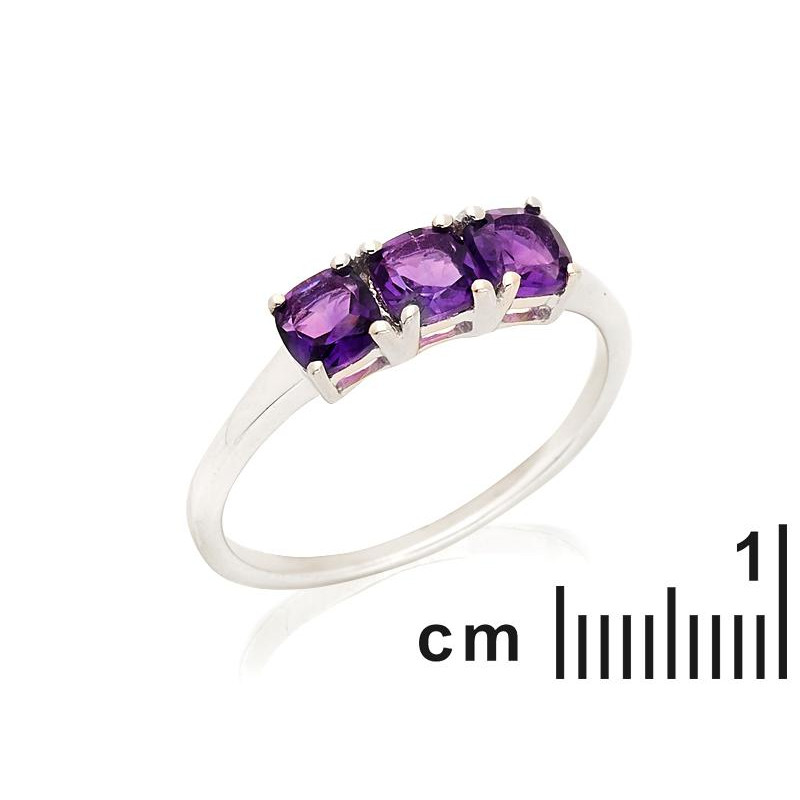 Anello multipietre con ametista viola — per onorare la passione — foto 1