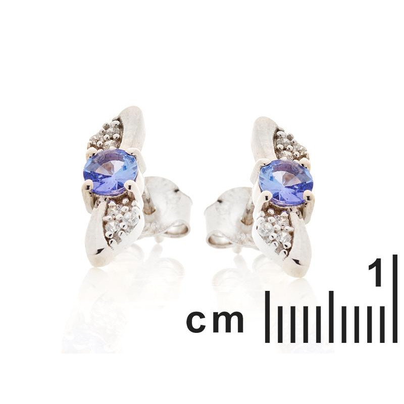 Orecchini in argento 925 rodiato con tanzanite blu naturale — per custodire la tua luce — foto 1
