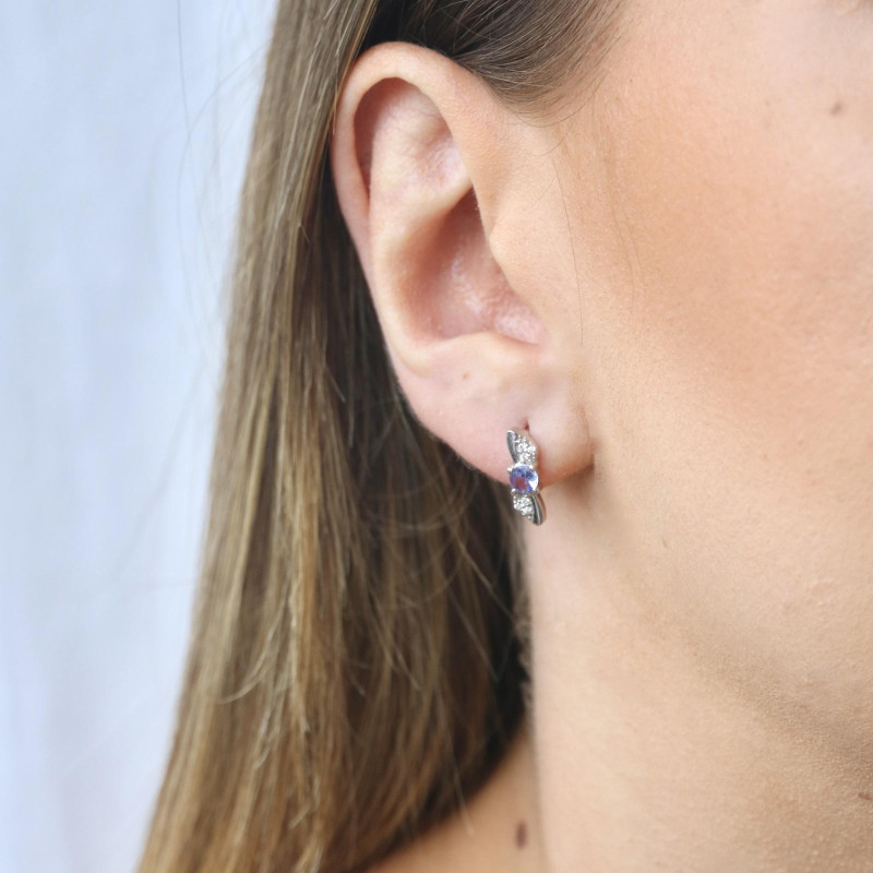 Orecchini in argento 925 rodiato con tanzanite blu naturale — per custodire la tua luce — foto 2