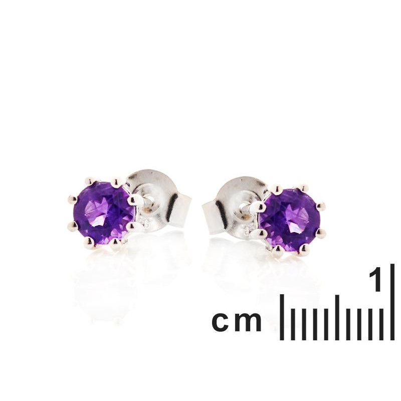 Orecchini in argento rodiato con ametista viola — per accendere la tua eleganza — foto 1