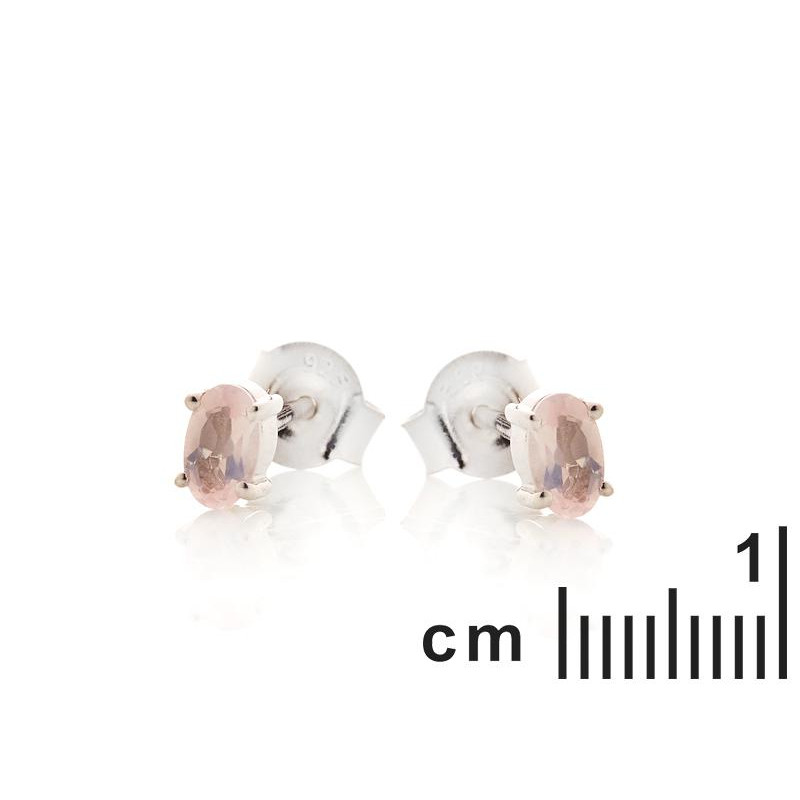 Orecchini in argento 925 rodiato con quarzo rosa naturale — per accendere la tua dolcezza — foto 1