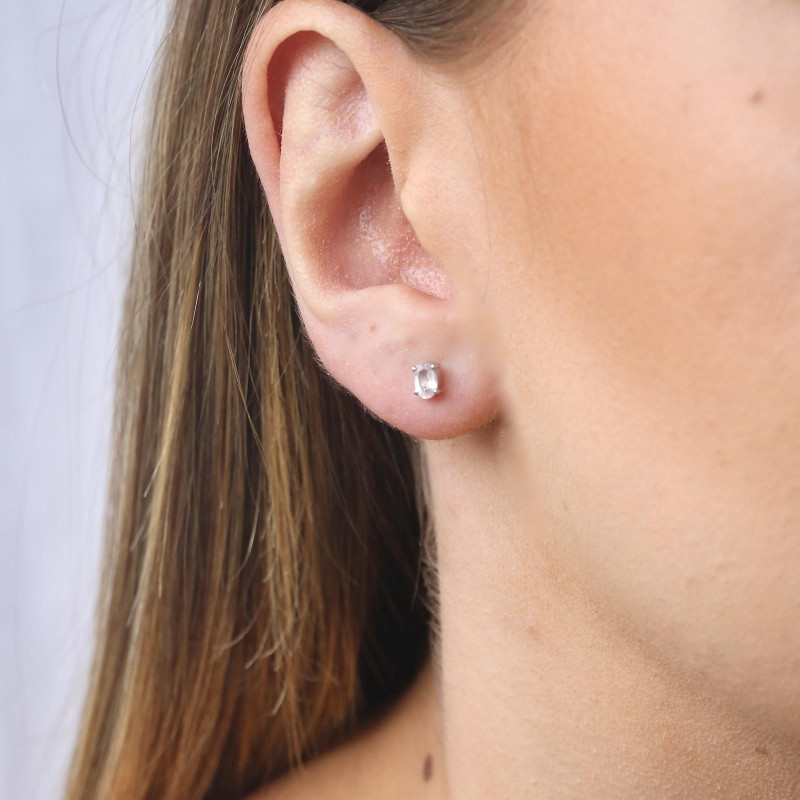 Orecchini in argento 925 rodiato con quarzo rosa naturale — per accendere la tua dolcezza — foto 2