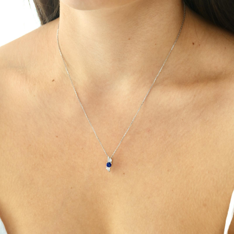Ciondolo di lapislazzuli blu in argento 925 rodiato, 1,4 cm — per custodire la serenità — foto 2