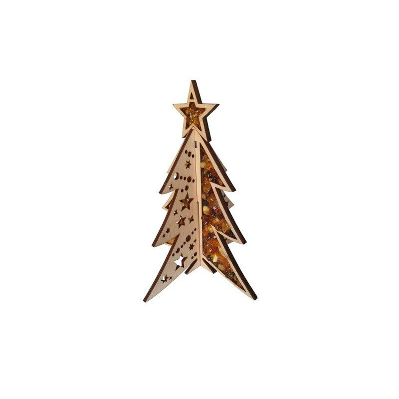 Albero decorativo in betulla e ambra per un tocco di eleganza naturale in casa — foto 1