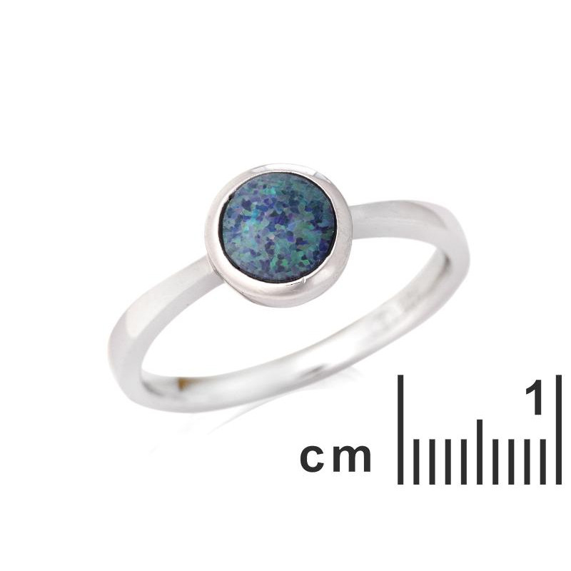 Anello opale blu tondo australiano — per portare l'essenza dell'Oceania — foto 1