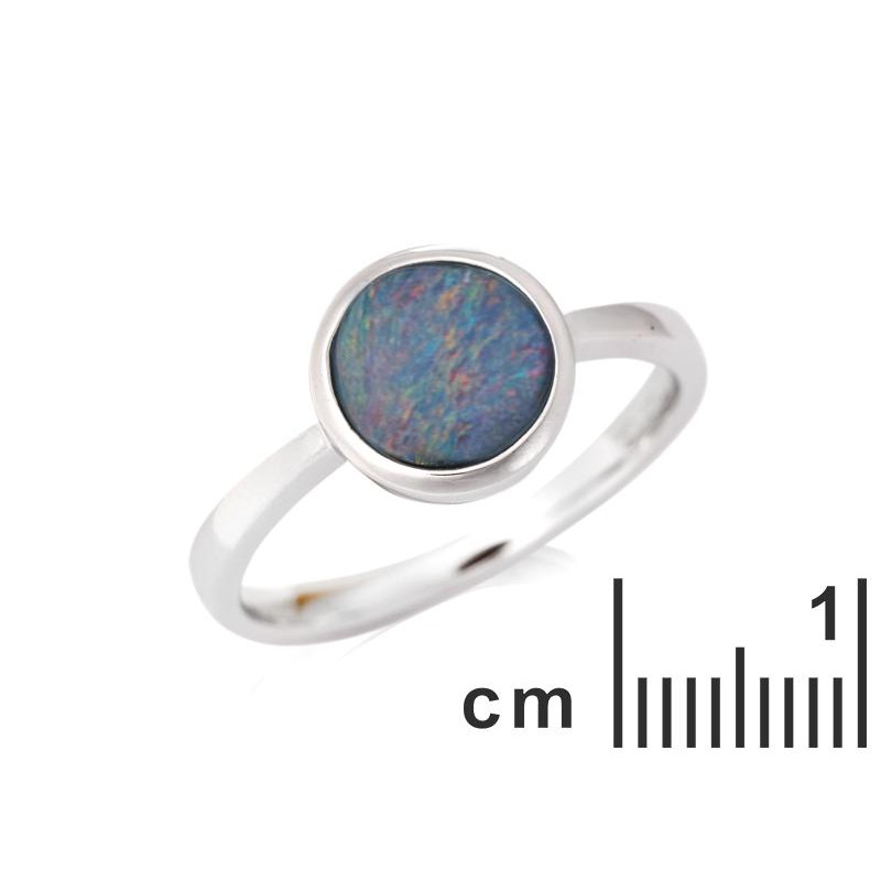 Anello opale blu tondo australiano — per evocare il mare — foto 1