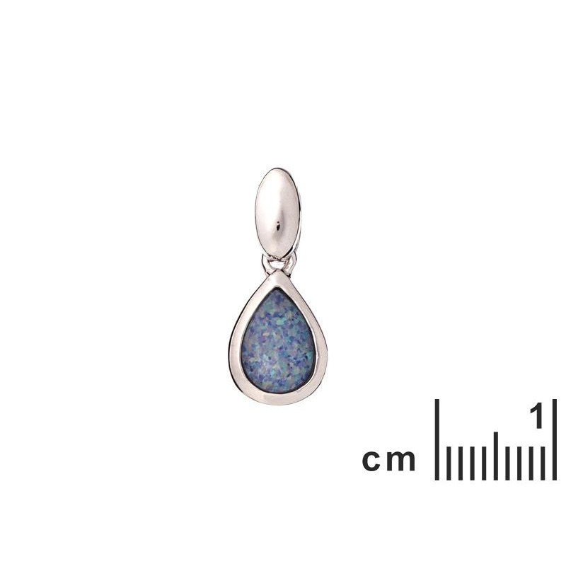 Pendente goccia in opale blu su argento 925 rodiato — per custodire un sogno — foto 1