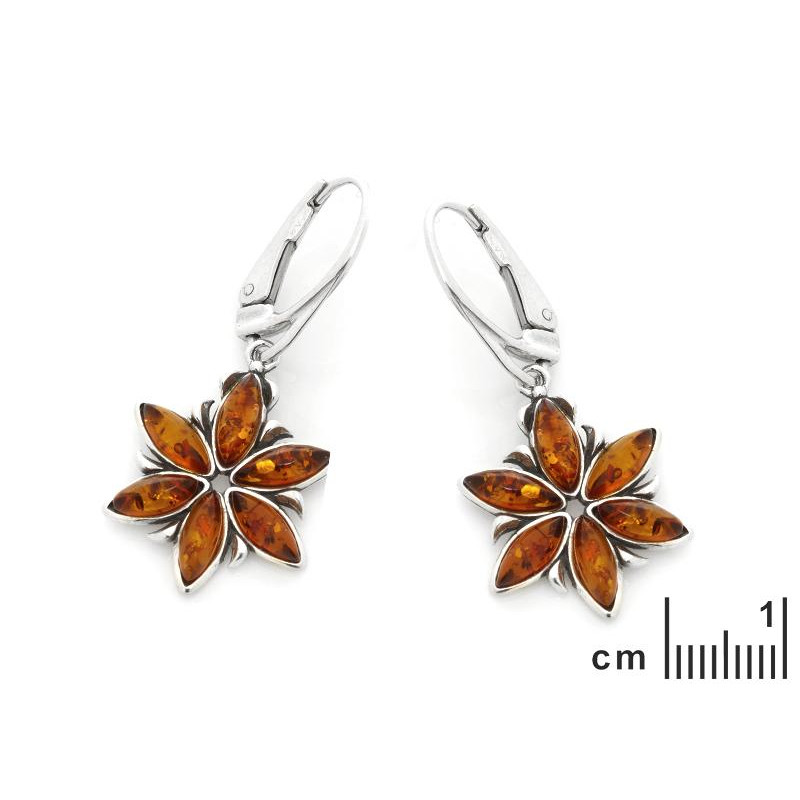 Orecchini fiore ambra cognac — per evocare i tuoi sogni — foto 1