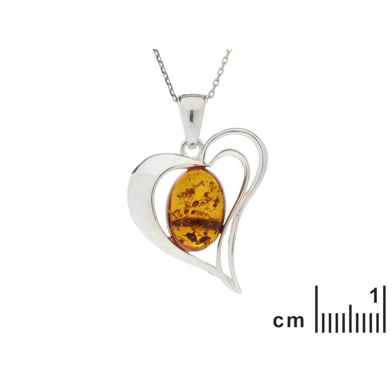 Ciondolo cuore ambra cognac — per raccontare la tua storia — foto 1