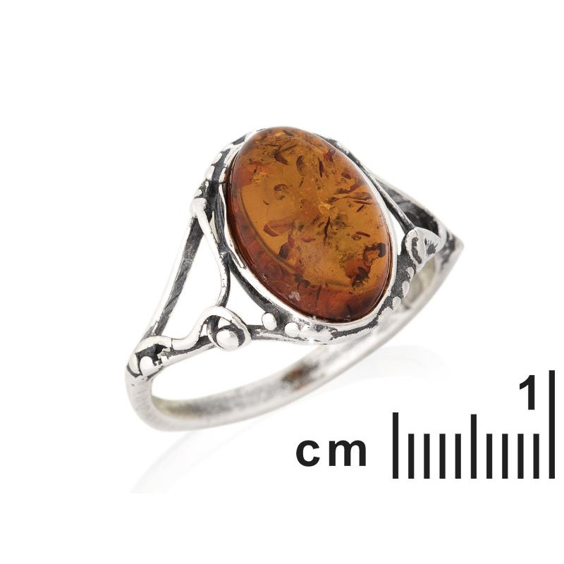 Anello con ambra di ambra del Mar Baltico in argento 925 — per tenere con te un ricordo di casa — foto 1