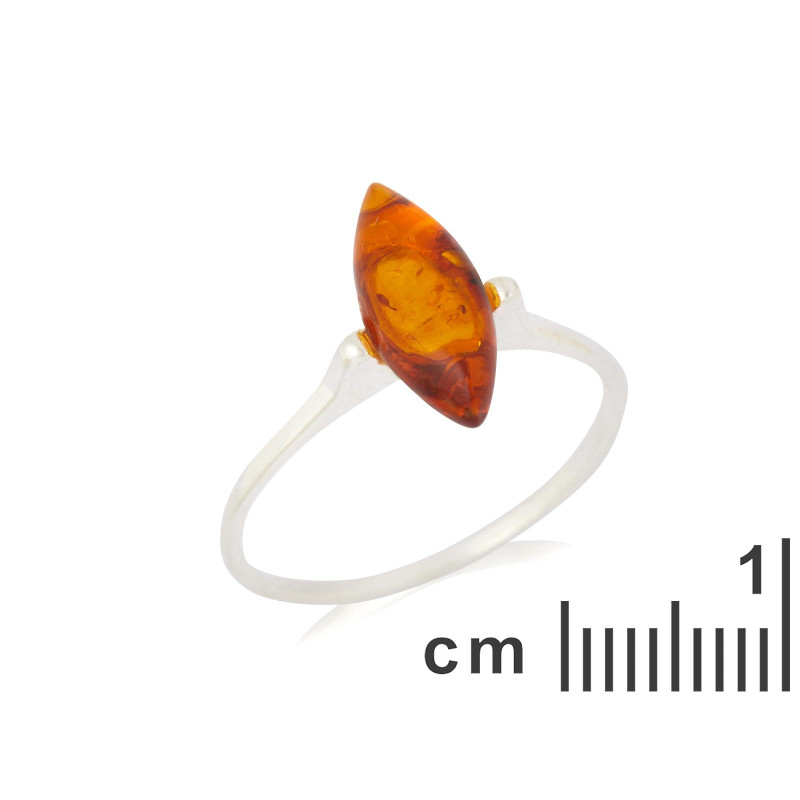 Anello ambra cognac — navetta Mar Baltico — per racchiudere i tuoi ricordi — foto 1