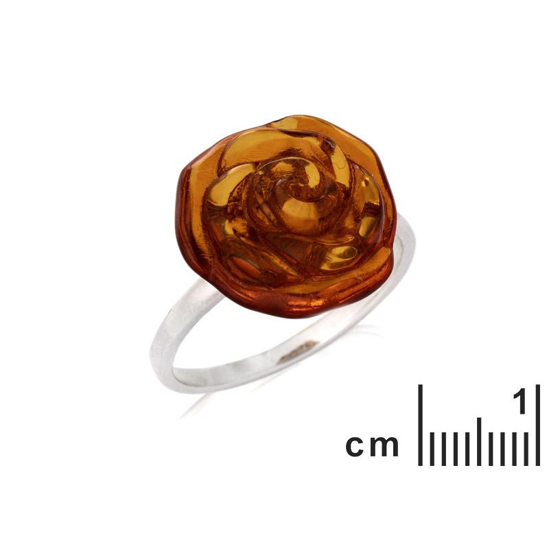 Anello fiore ambra cognac — per riportare i momenti migliori — foto 1