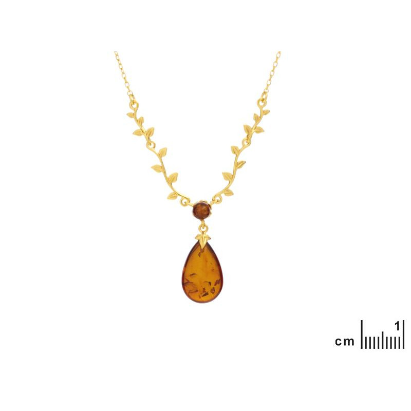 Collana foglia ambra cognac, per evocare il passato — foto 2