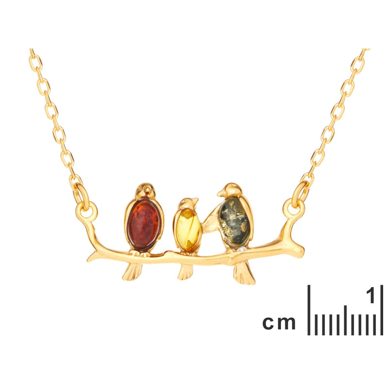 Collana uccello ambra multicolore — per trascinar via i dubbi — foto 1