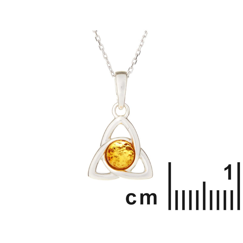 Ciondolo triquetra con ambra cognac — per condividere i momenti importanti — foto 1