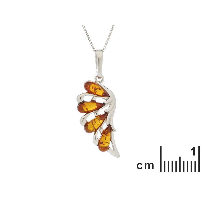 Ciondolo ambra cognac — ricordo dorato (cod. 9816) — foto 1