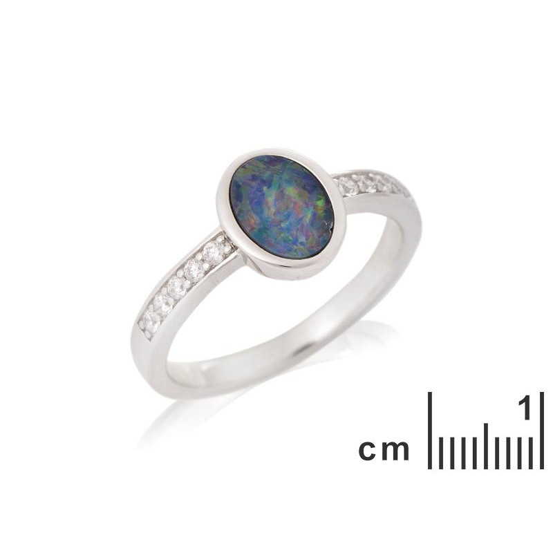Anello opale e zirconio — per evocare il dolce sogno — foto 1