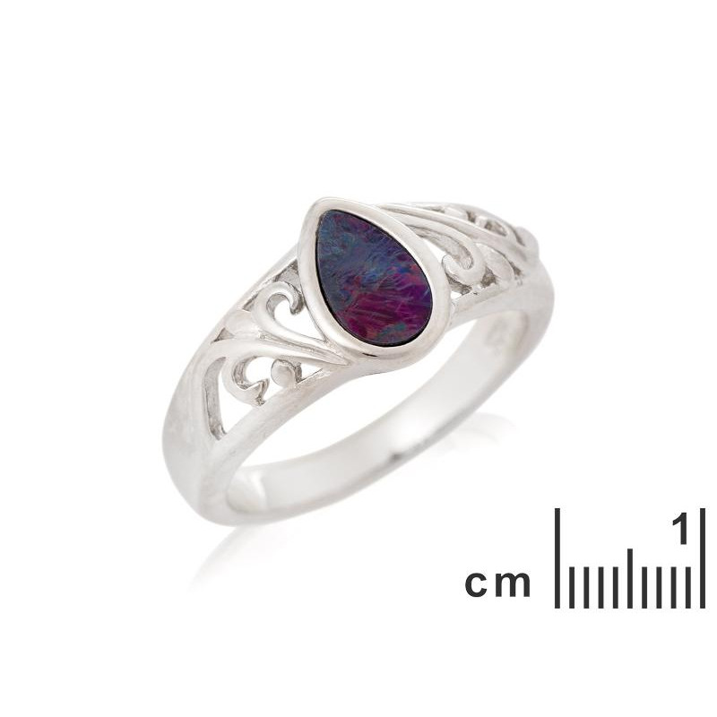 Anello in argento 925 con opale blu australiano — per illuminare ogni tuo gesto — foto 1