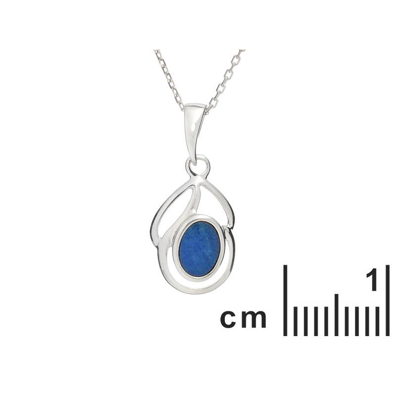 Ciondolo in argento rodiato con opale blu — per illuminare ogni tuo gesto — foto 1