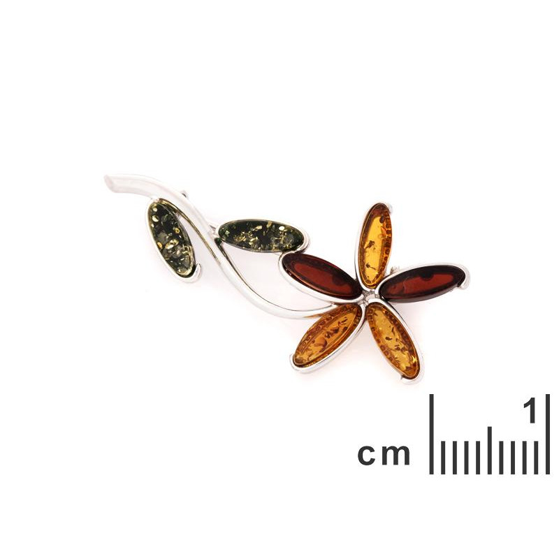 Spilla fiore ambra ovale — per portare con te un'intenzione — foto 1