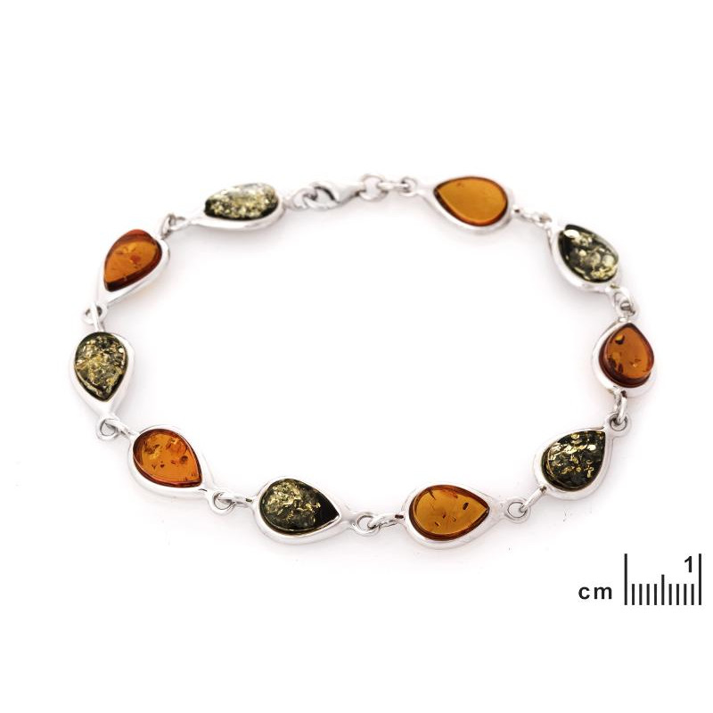 Bracciale ambra e argento, lunghezza 19 cm - per portare con te un tocco di eleganza — foto 1