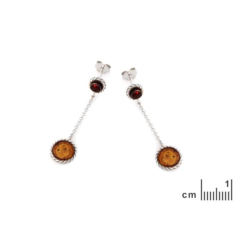 Orecchini pendenti ambra cognac — per riempiere i tuoi momenti — foto 1