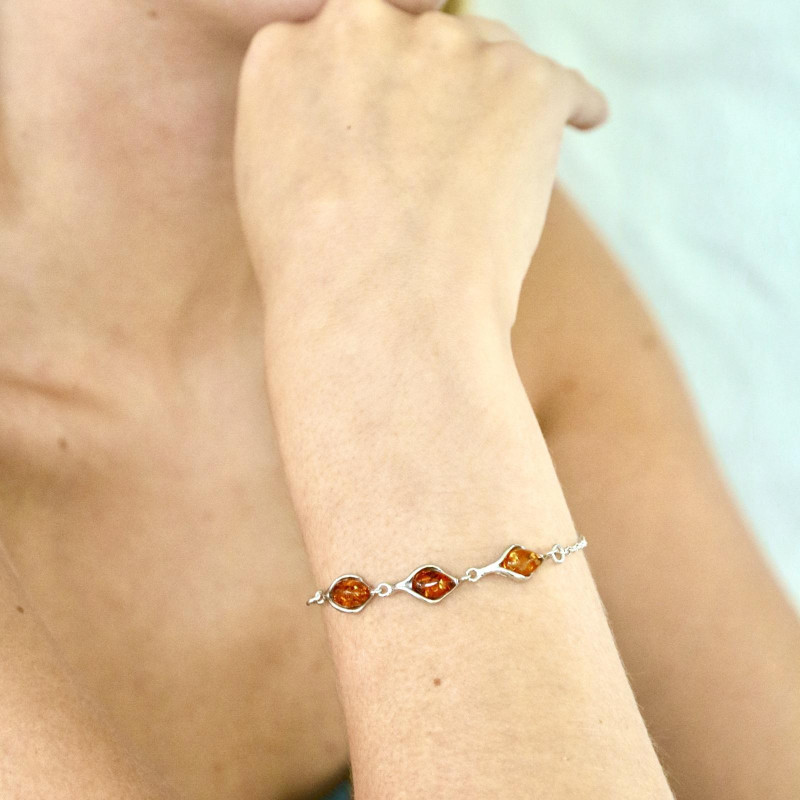 Bracciale ambra cognac — per raccontare storie — foto 1