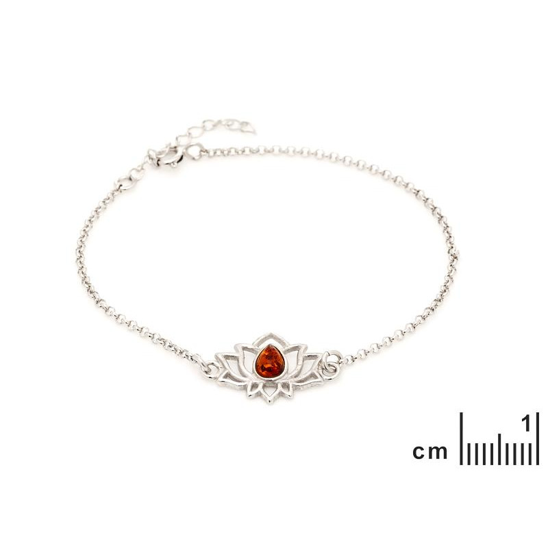 Bracciale Lotus ambra cognac — per evocare l'armonia — foto 1