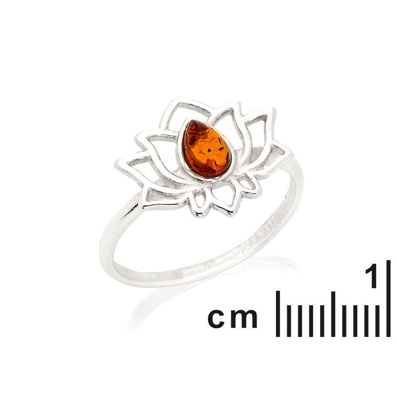 Anello Lotus Ambra Cognac — Per evocare ricordi dolci — foto 1