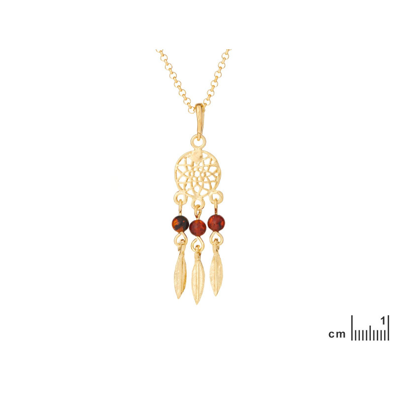 Collana acchiappasogni con ambra cognac — per conservare i tuoi più bei momenti — foto 1