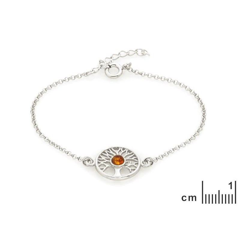 Bracciale Albero della vita ambra cognac — per evocare l'armonia — foto 1