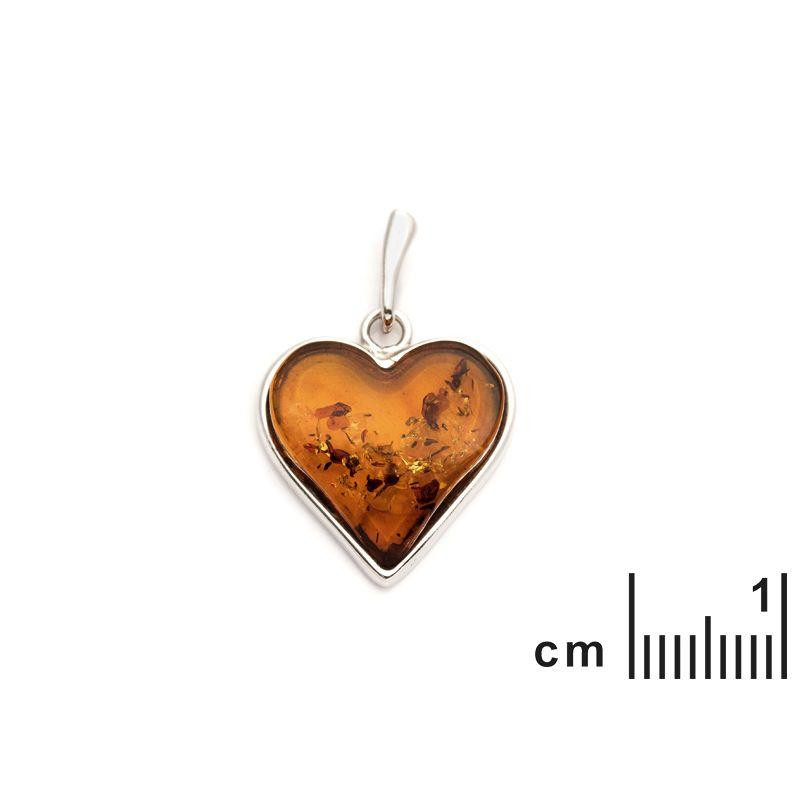 Ciondolo cuore ambra cognac — per raccontare la tua storia (cod. 10013) — foto 1
