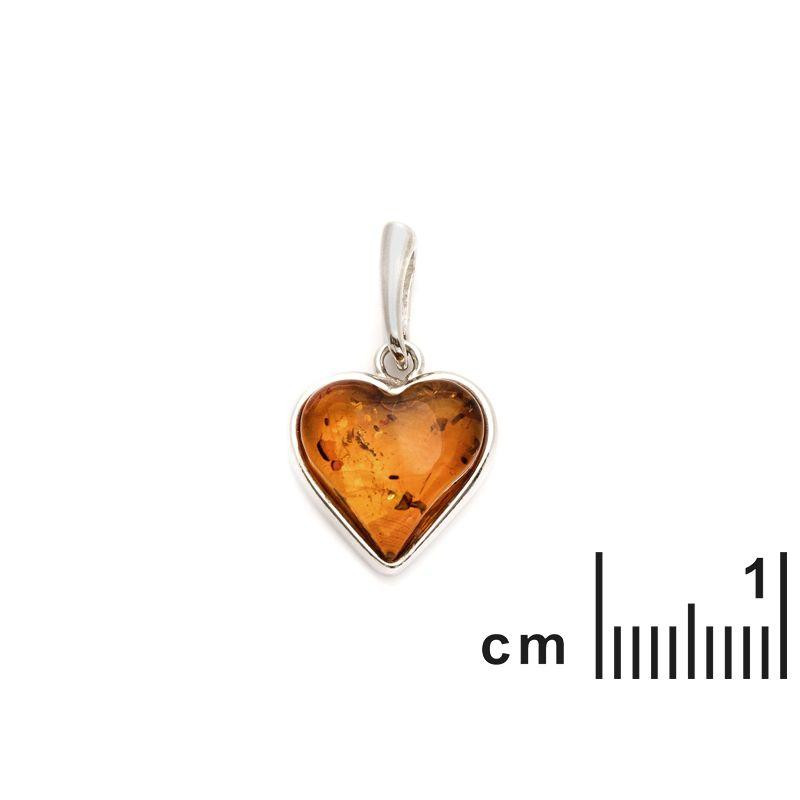 Ciondolo cuore ambra cognac — per portare l'amore dentro — foto 1