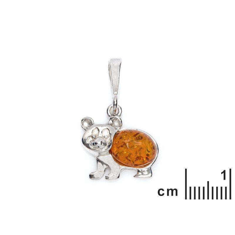 Ciondolo panda ambra cognac — per evocare la natura — foto 1