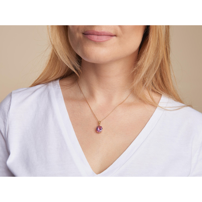 Ciondolo con ametista viola naturale, in oro 750 — foto 3