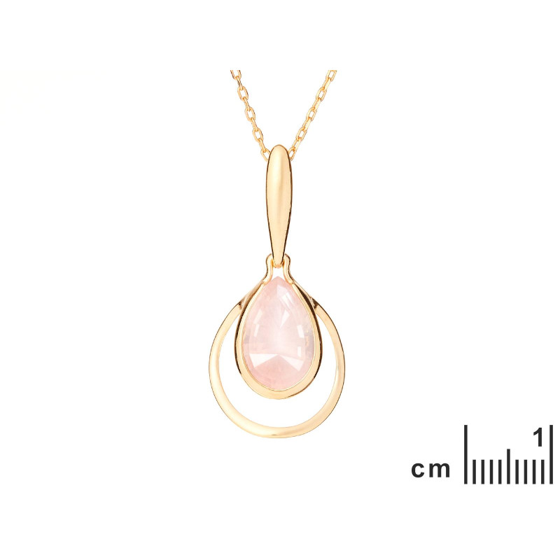 Ciondolo con quarzo rosa naturale, in oro 750 — foto 2