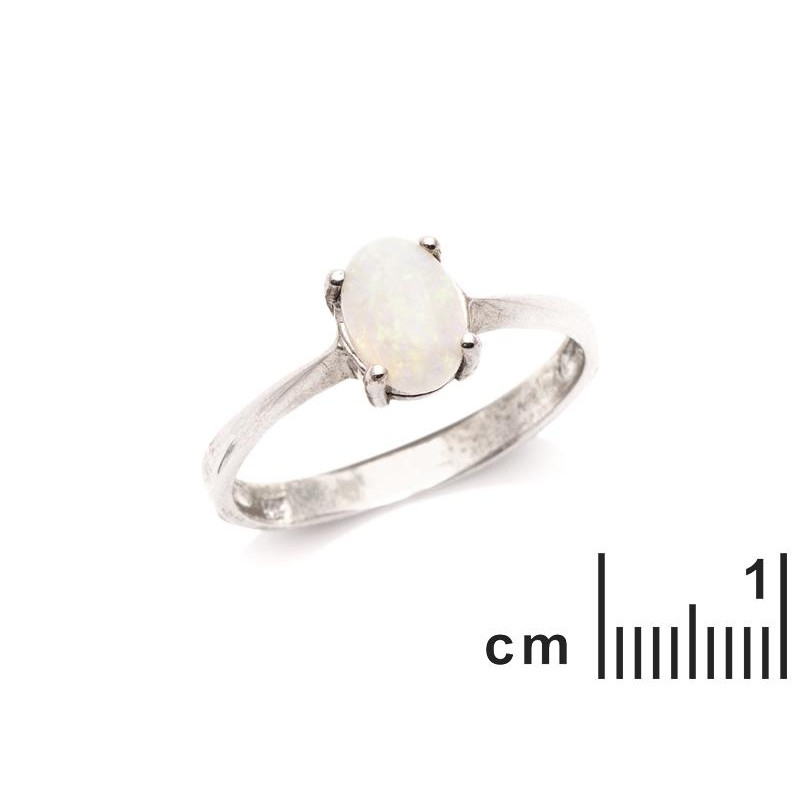 Anello opale bianco australiano ovale — per racchiudere l'essenza — foto 1