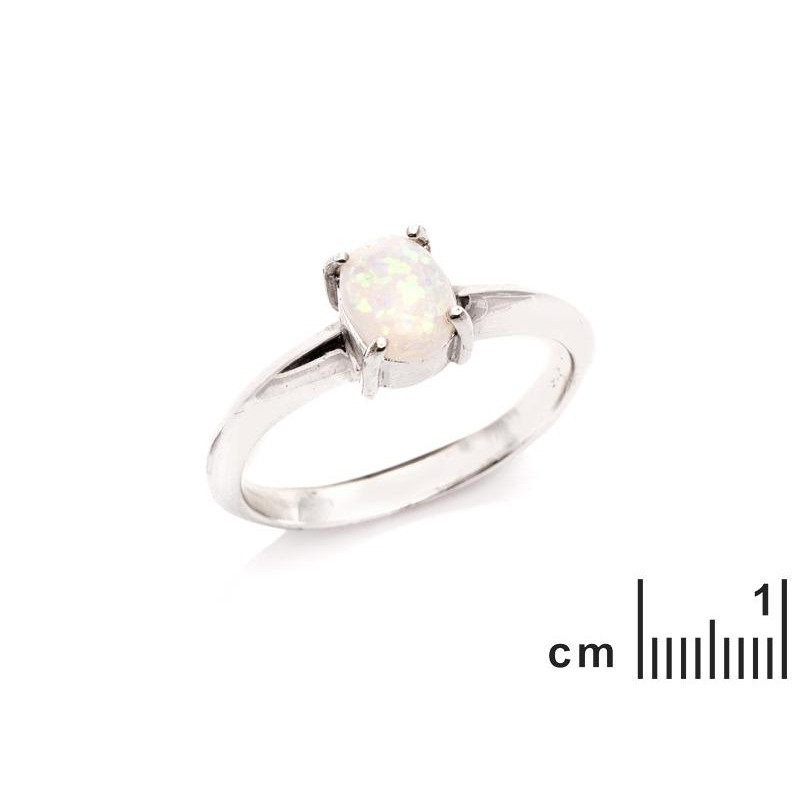 Anello opale bianco australiano ovale — per onorare la bellezza naturale — foto 1